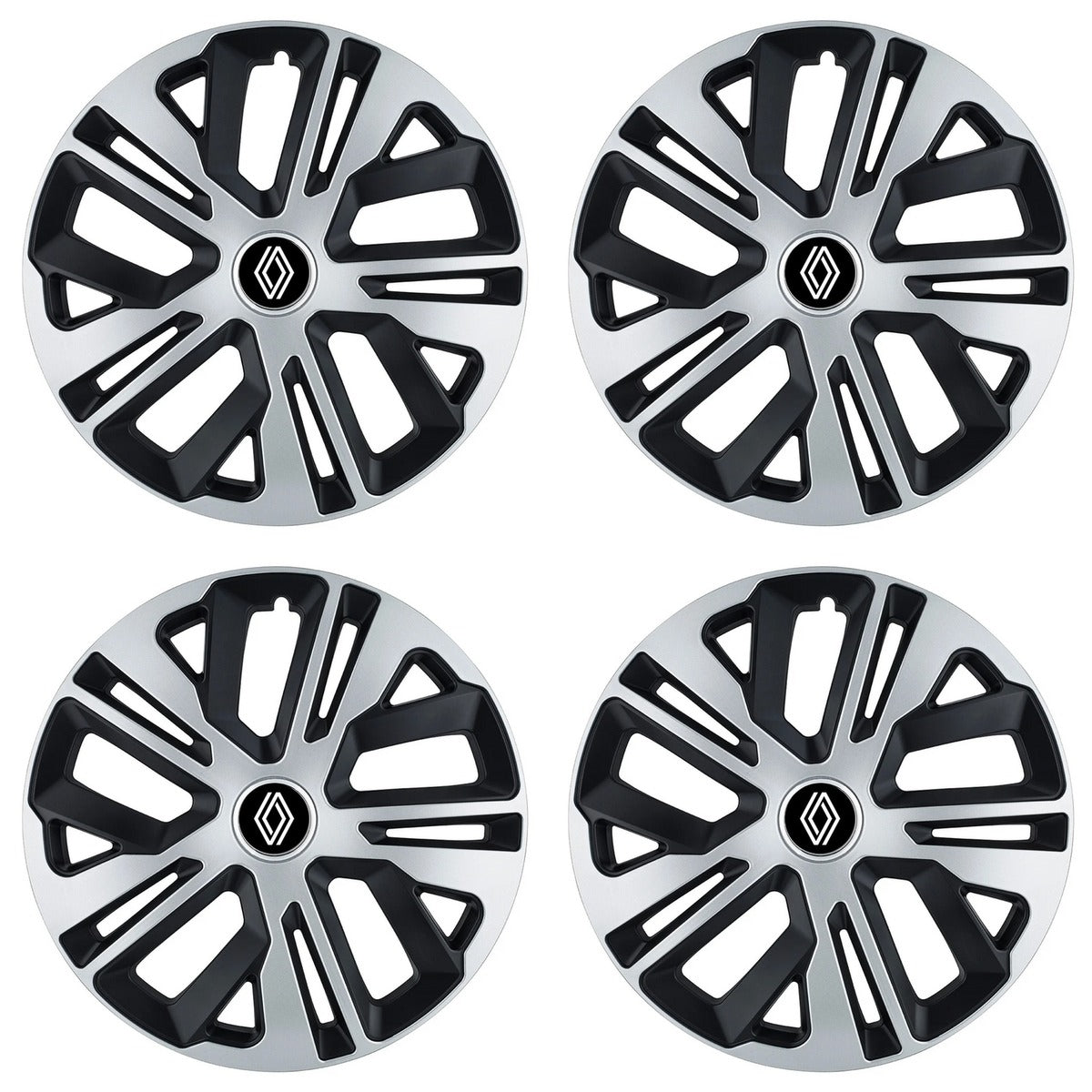 Set 4 Capace Roti 14 inchi (R14) Raven Gri-Negru, Compatibile Cu Renault Nou