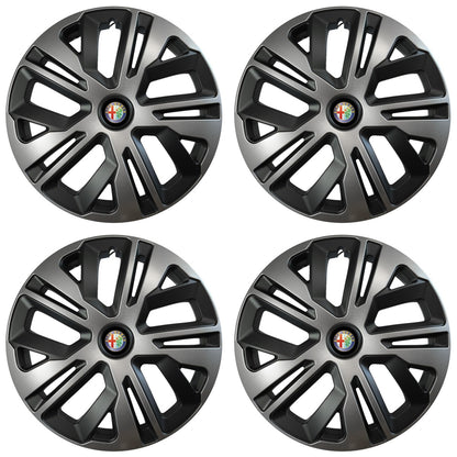 Set 4 capace roti 14 inchi (R14) compatibile ALFA ROMEO, Model Raven Grafit