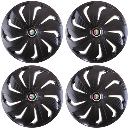 Set 4 capace roti 14 inchi (R14) compatibile ALFA ROMEO, Model Wind Negru