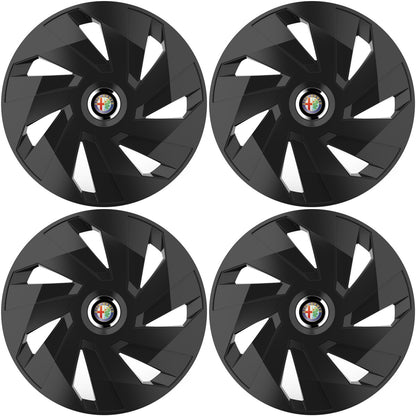 Set 4 capace roti 14 inchi (R14) compatibile ALFA ROMEO, Model Vector Negru