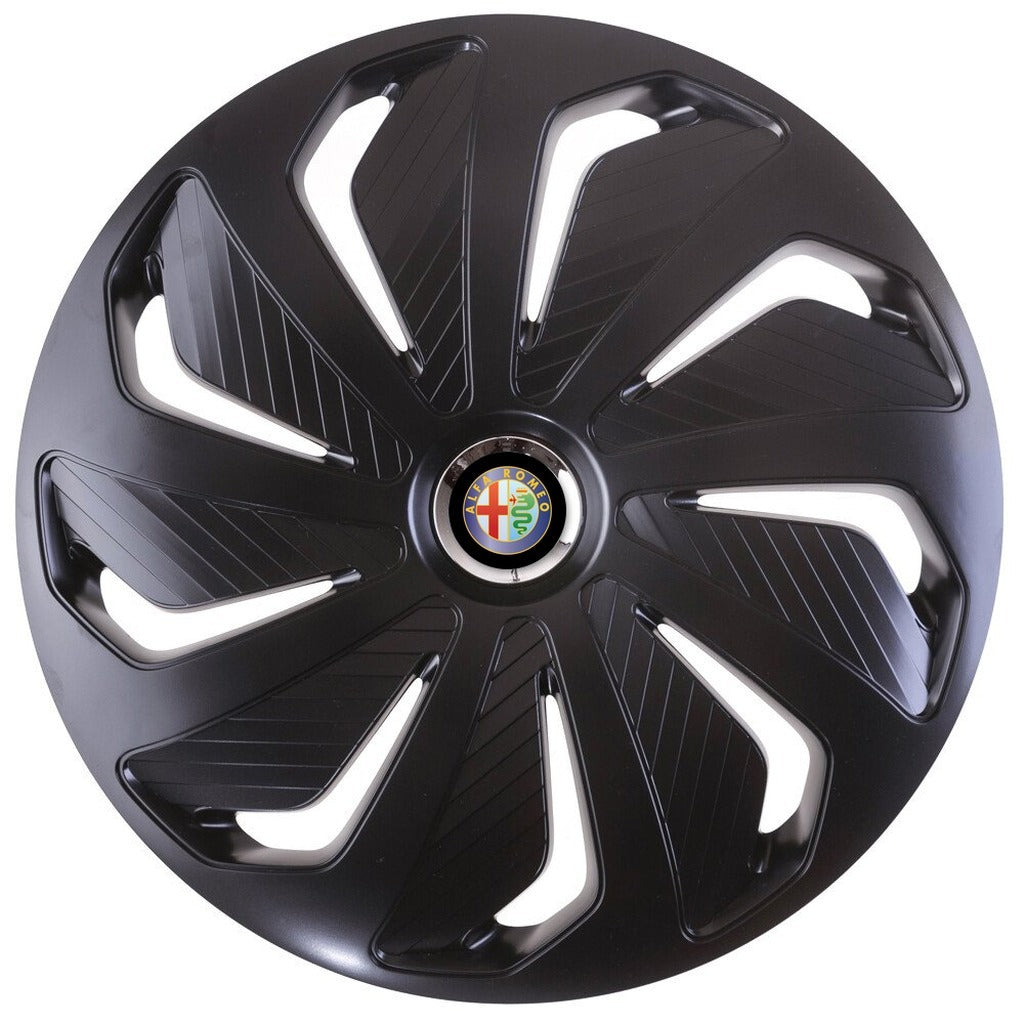 Set 4 capace roti 15 inchi (R15) compatibile ALFA ROMEO, Model Wind Negru