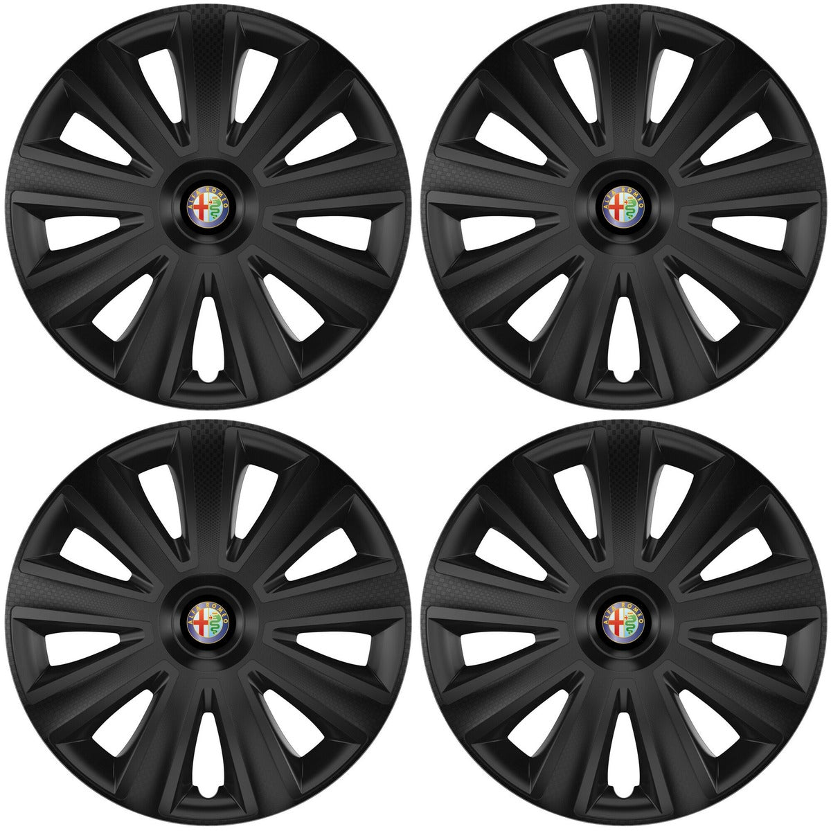 Set 4 capace roti 15 inchi (R15) compatibile ALFA ROMEO, Model Aviator Negru