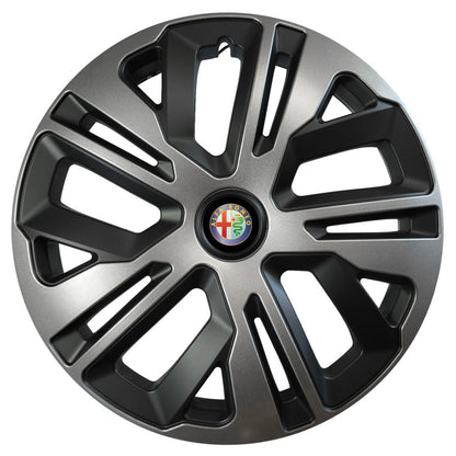 Set 4 capace roti 16 inchi (R16) compatibile ALFA ROMEO, Model Raven Grafit