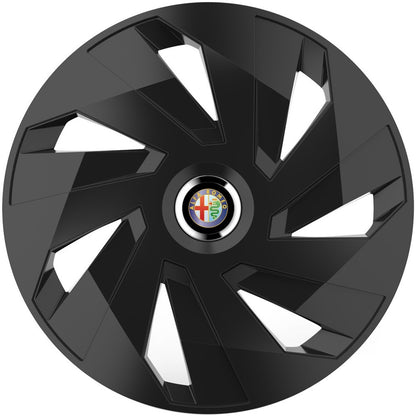 Set 4 capace roti 16 inchi (R16) compatibile ALFA ROMEO, Model Vector Negru