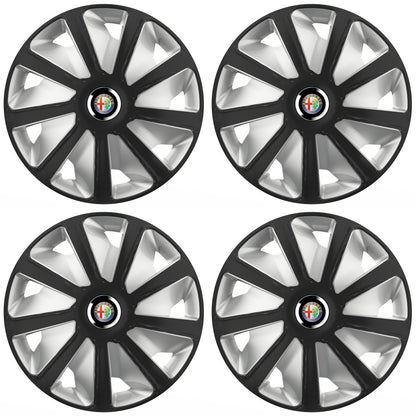 Set 4 capace roti 16 inchi (R16) compatibile ALFA ROMEO, Model Van Negru-Gri