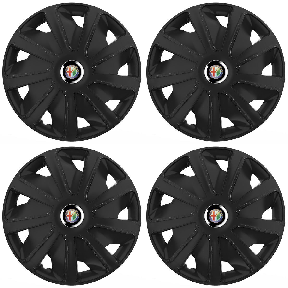 Set 4 capace roti 16 inchi (R16) compatibile ALFA ROMEO, Model Van Negru