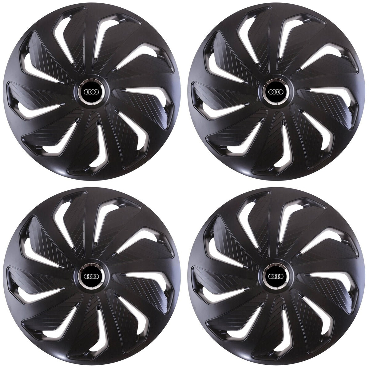 Set 4 capace roti 14 inchi (R14) compatibile AUDI, Model Wind Negru