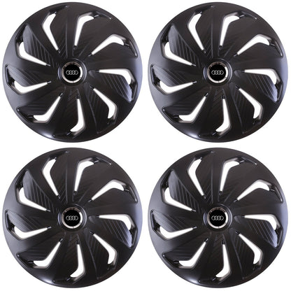 Set 4 capace roti 14 inchi (R14) compatibile AUDI, Model Wind Negru