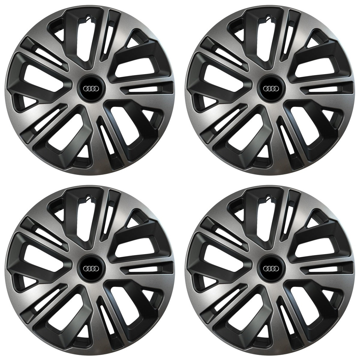Set 4 capace roti 15 inchi (R15) compatibile AUDI, Model Raven Grafit
