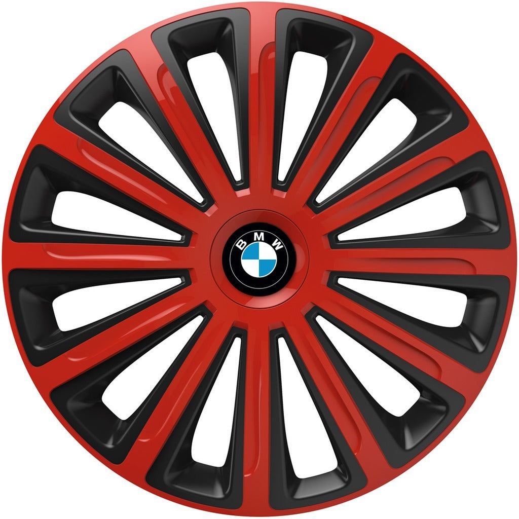 Set 4 capace roti 16 inchi (R16) compatibile BMW, Model Trend Rosu-Negru