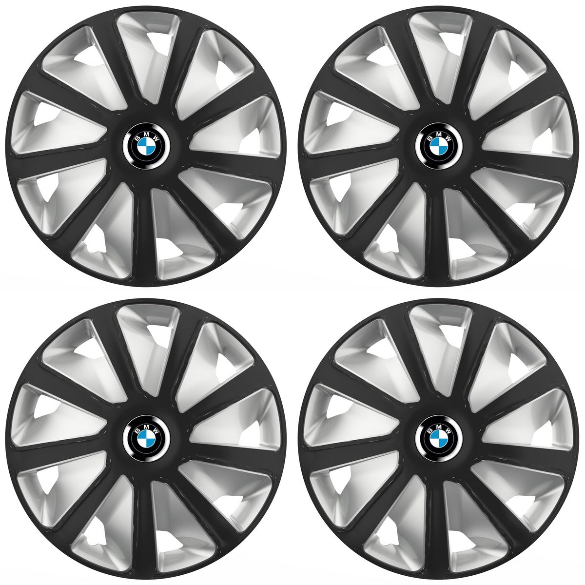 Set 4 capace roti 16 inchi (R16) compatibile BMW, Model Van Negru-Gri