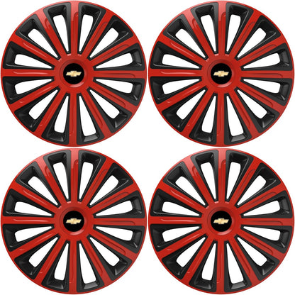 Set 4 capace roti 14 inchi (R14) compatibile CHEVROLET, Model Trend Rosu-Negru