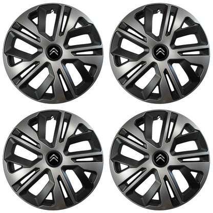 Set 4 capace roti 16 inchi (R16) compatibile CITROEN, Model Raven Grafit