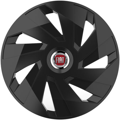 Set 4 capace roti 14 inchi (R14) compatibile FIAT, Model Vector Negru