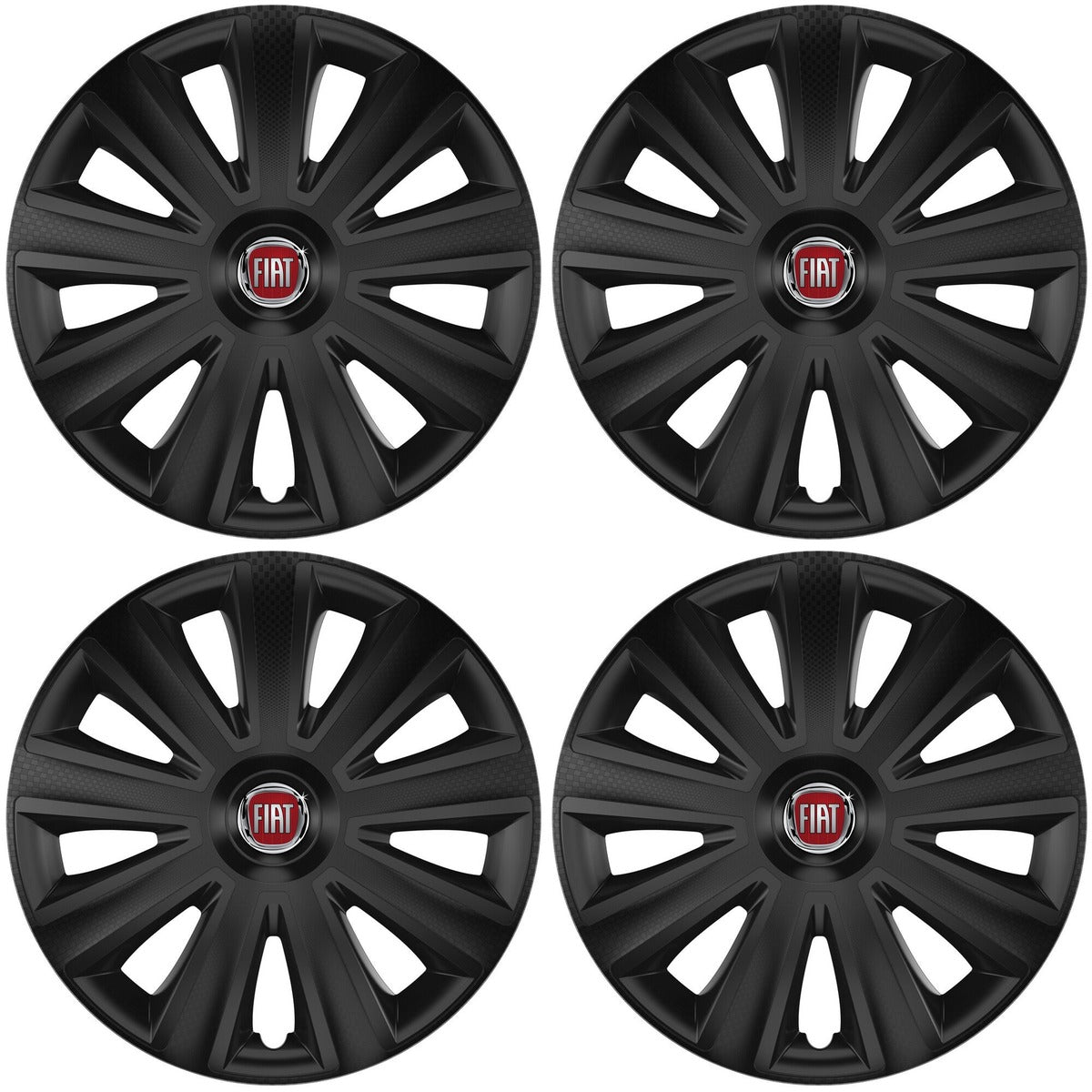 Set 4 capace roti 14 inchi (R14) compatibile FIAT, Model Aviator Negru