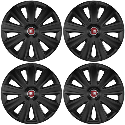 Set 4 capace roti 14 inchi (R14) compatibile FIAT, Model Aviator Negru