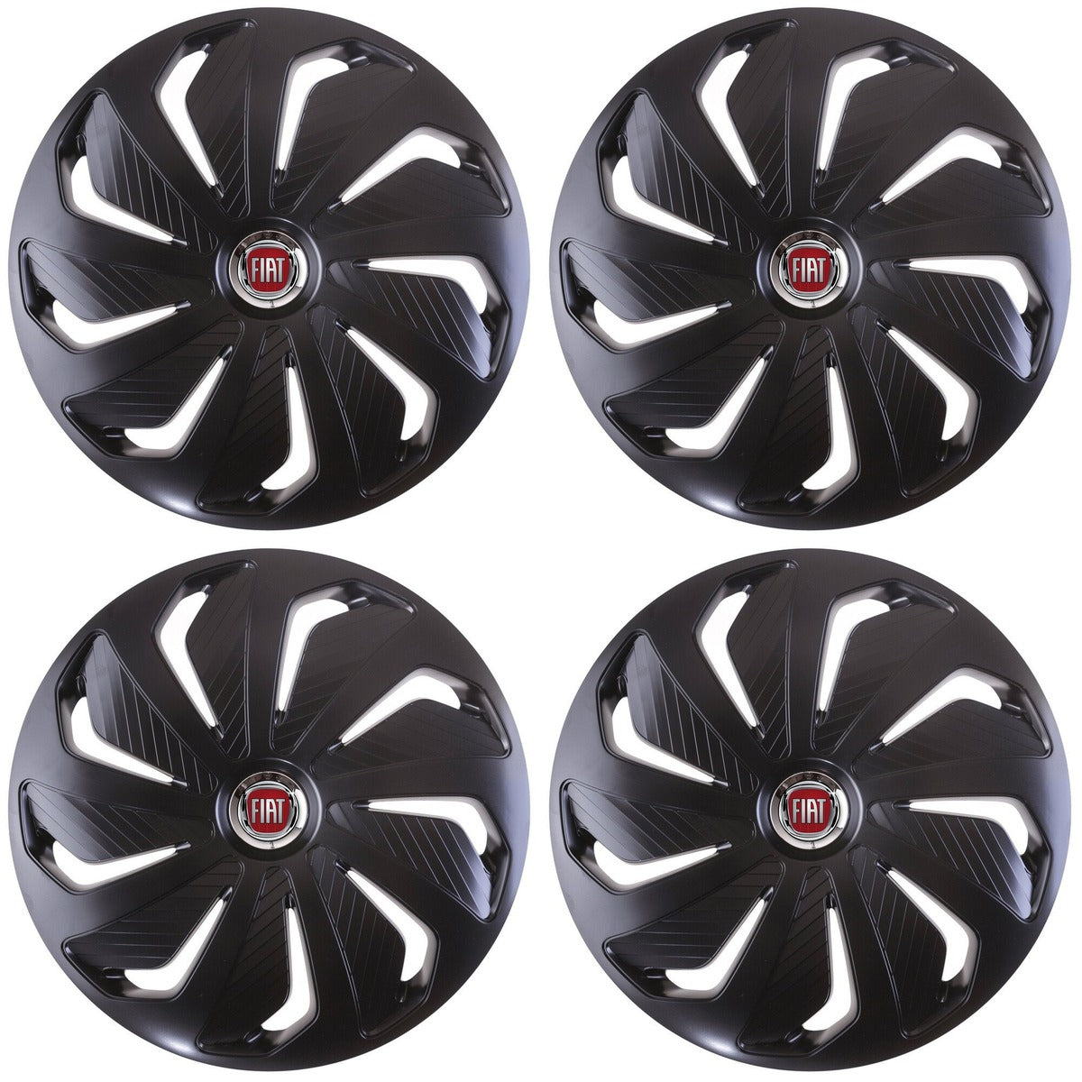 Set 4 capace roti 14 inchi (R14) compatibile FIAT, Model Wind Negru