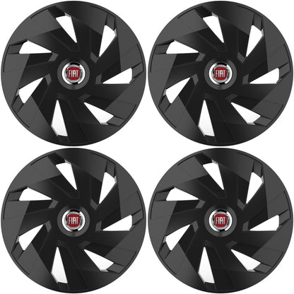 Set 4 capace roti 14 inchi (R14) compatibile FIAT, Model Vector Negru