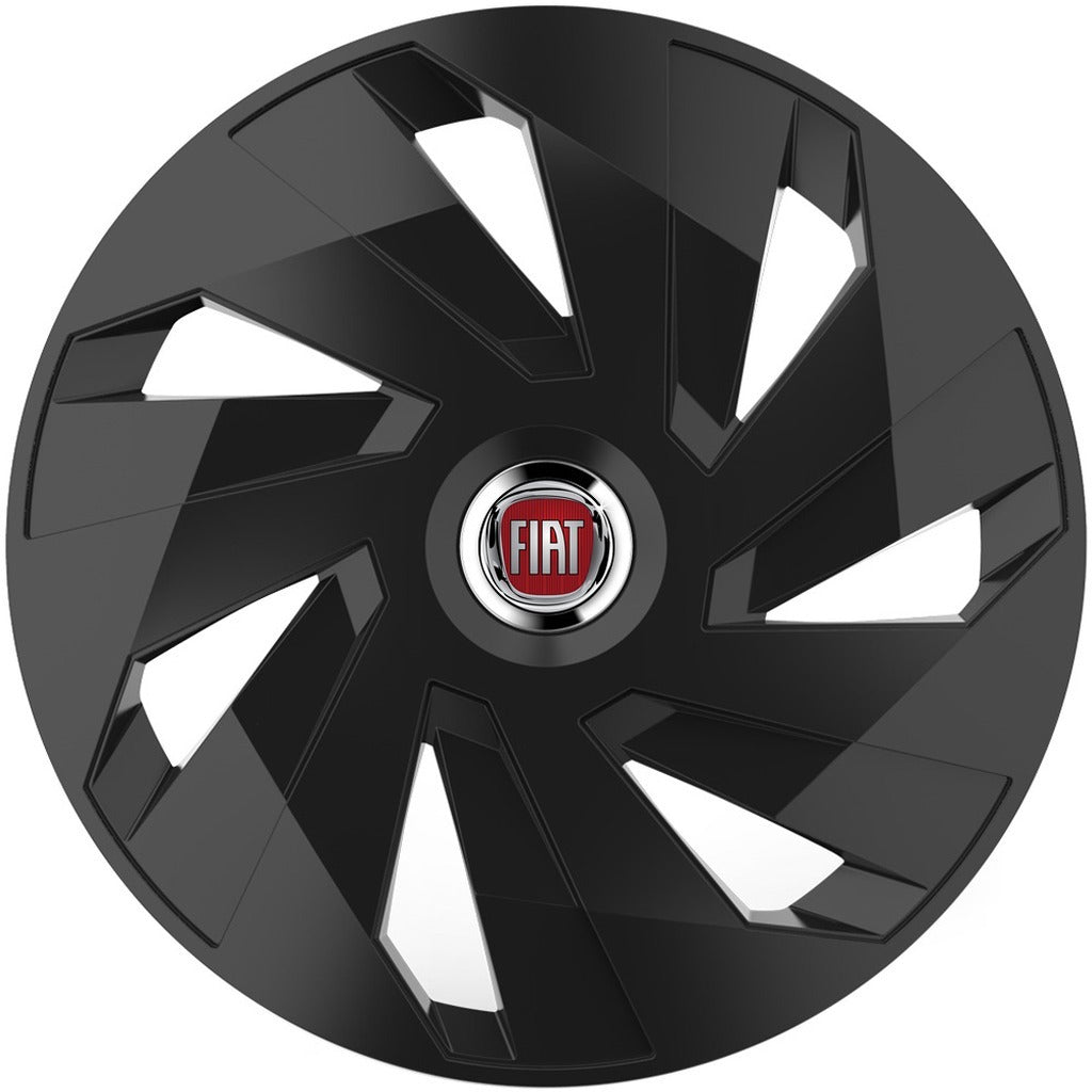 Set 4 capace roti 15 inchi (R15) compatibile FIAT, Model Vector Negru