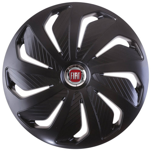Set 4 capace roti 15 inchi (R15) compatibile FIAT, Model Wind Negru