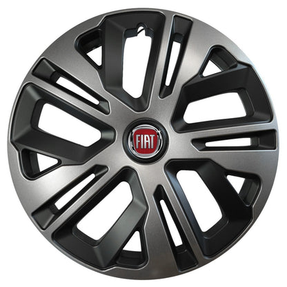 Set 4 capace roti 16 inchi (R16) compatibile FIAT, Model Raven Grafit