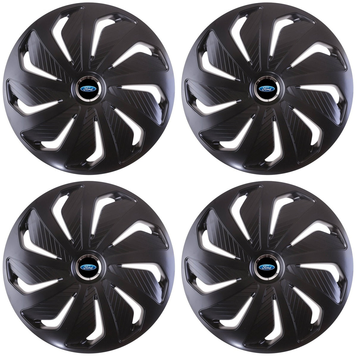 Set 4 capace roti 15 inchi (R15) compatibile FORD, Model Wind Negru
