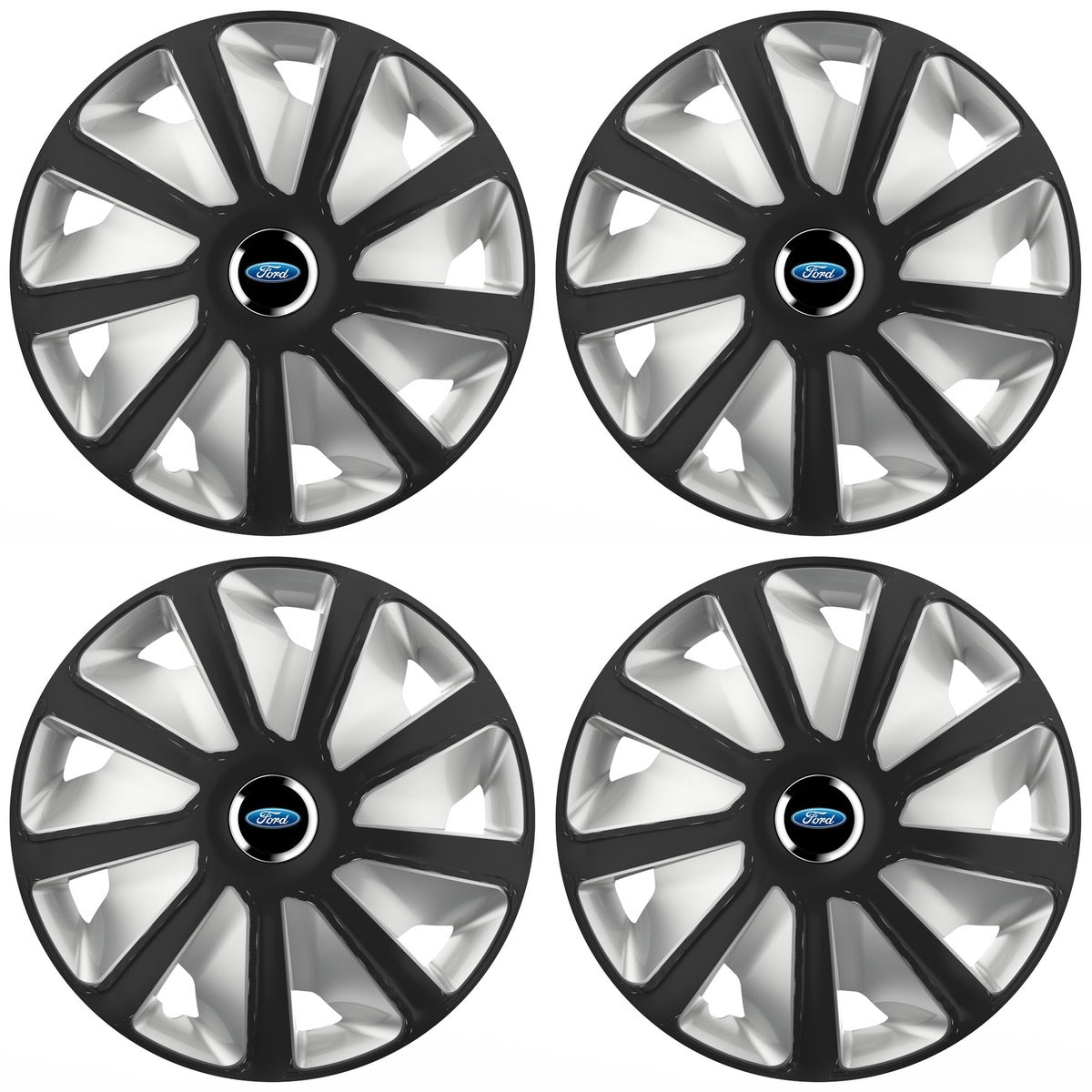 Set 4 capace roti 16 inchi (R16) compatibile FORD, Model Van Negru-Gri