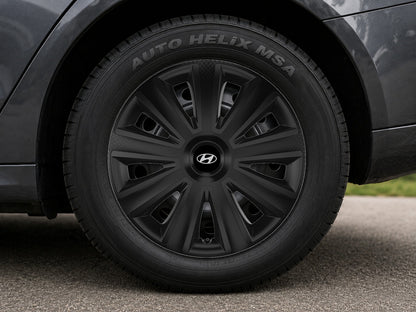 Set 4 capace roti 14 inchi (R14) compatibile HYUNDAI, Model Aviator Negru