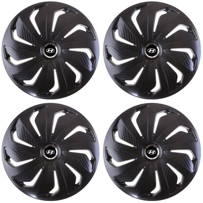 Set 4 capace roti 15 inchi (R15) compatibile HYUNDAI, Model Wind Negru