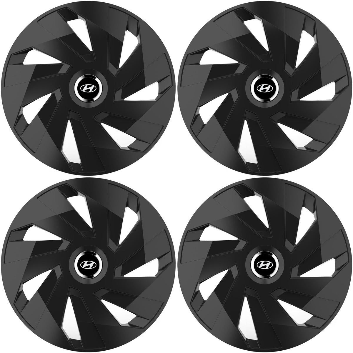 Set 4 capace roti 16 inchi (R16) compatibile HYUNDAI, Model Vector Negru