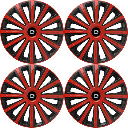 Set 4 capace roti 16 inchi (R16) compatibile KIA, Model Trend Rosu-Negru