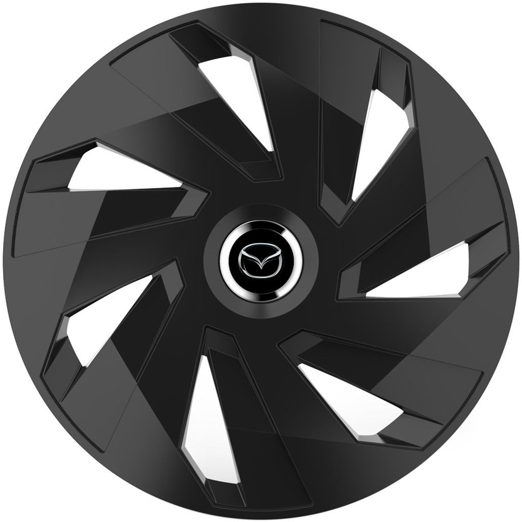 Set 4 capace roti 14 inchi (R14) compatibile MAZDA, Model Vector Negru