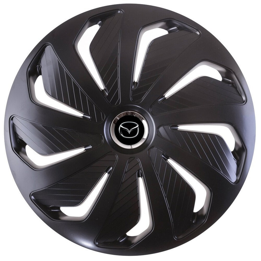 Set 4 capace roti 14 inchi (R14) compatibile MAZDA, Model Wind Negru