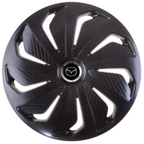 Set 4 capace roti 14 inchi (R14) compatibile MAZDA, Model Wind Negru