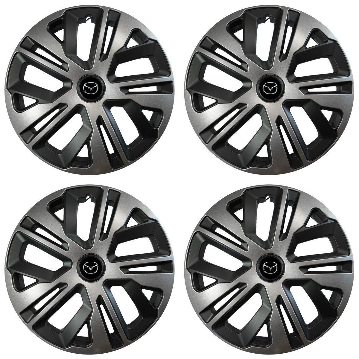 Set 4 capace roti 14 inchi (R14) compatibile MAZDA, Model Raven Grafit