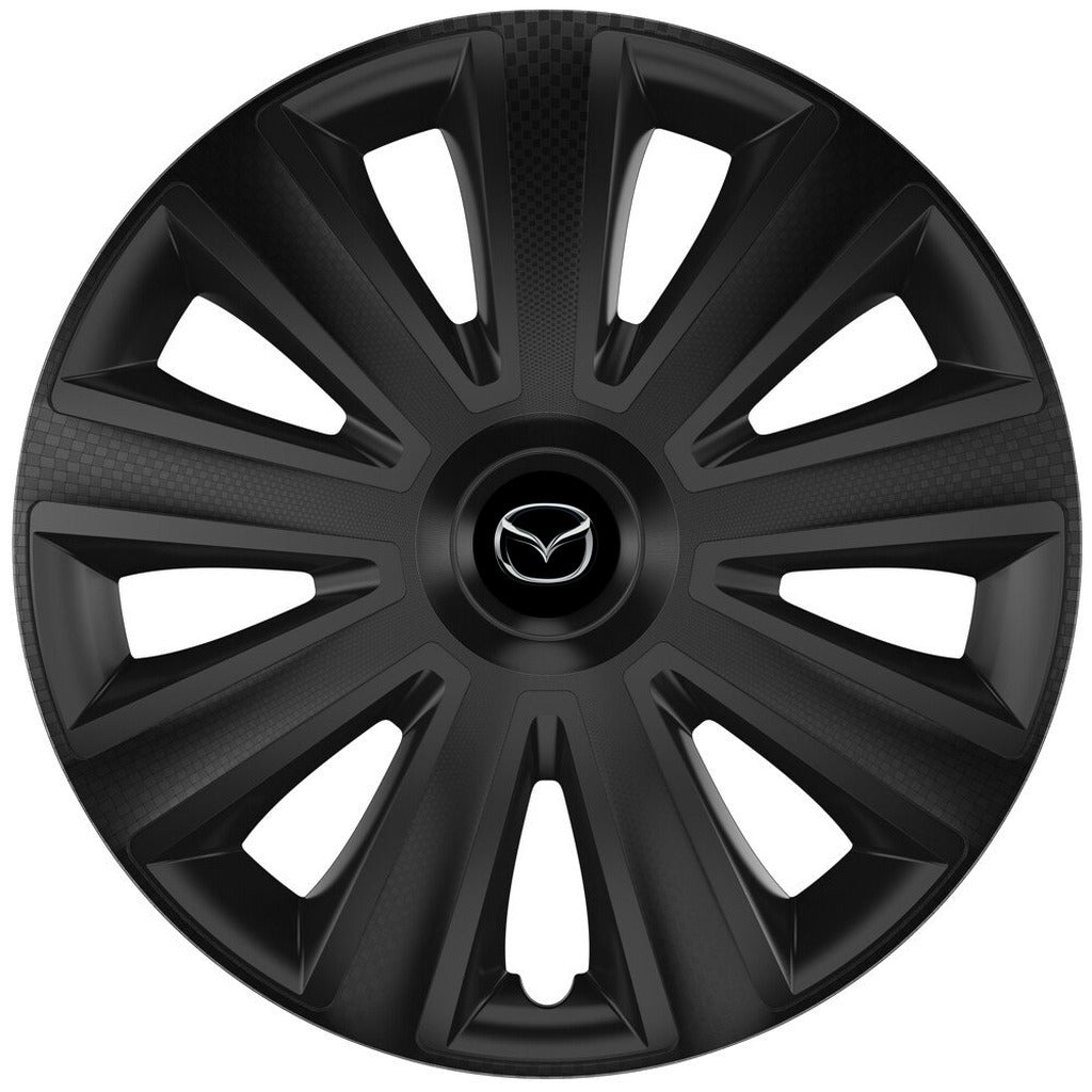 Set 4 capace roti 15 inchi (R15) compatibile MAZDA, Model Aviator Negru