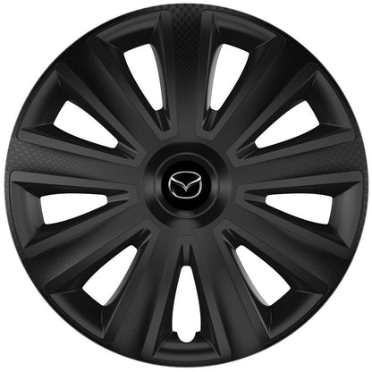 Set 4 capace roti 15 inchi (R15) compatibile MAZDA, Model Aviator Negru