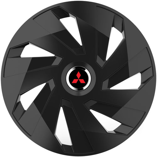 Set 4 capace roti 14 inchi (R14) compatibile MITSUBISHI, Model Vector Negru