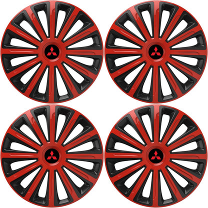 Set 4 capace roti 16 inchi (R16) compatibile MITSUBISHI, Model Trend Rosu-Negru