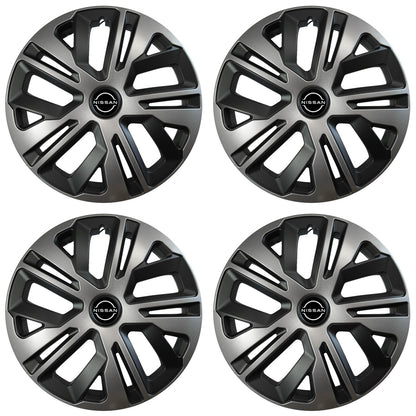 Set 4 capace roti 15 inchi (R15) compatibile NISSAN, Model Raven Grafit