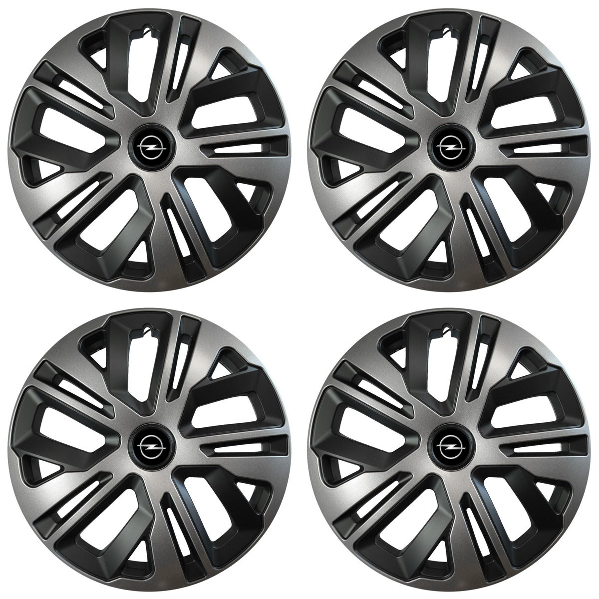 Set 4 capace roti 14 inchi (R14) compatibile OPEL, Model Raven Grafit