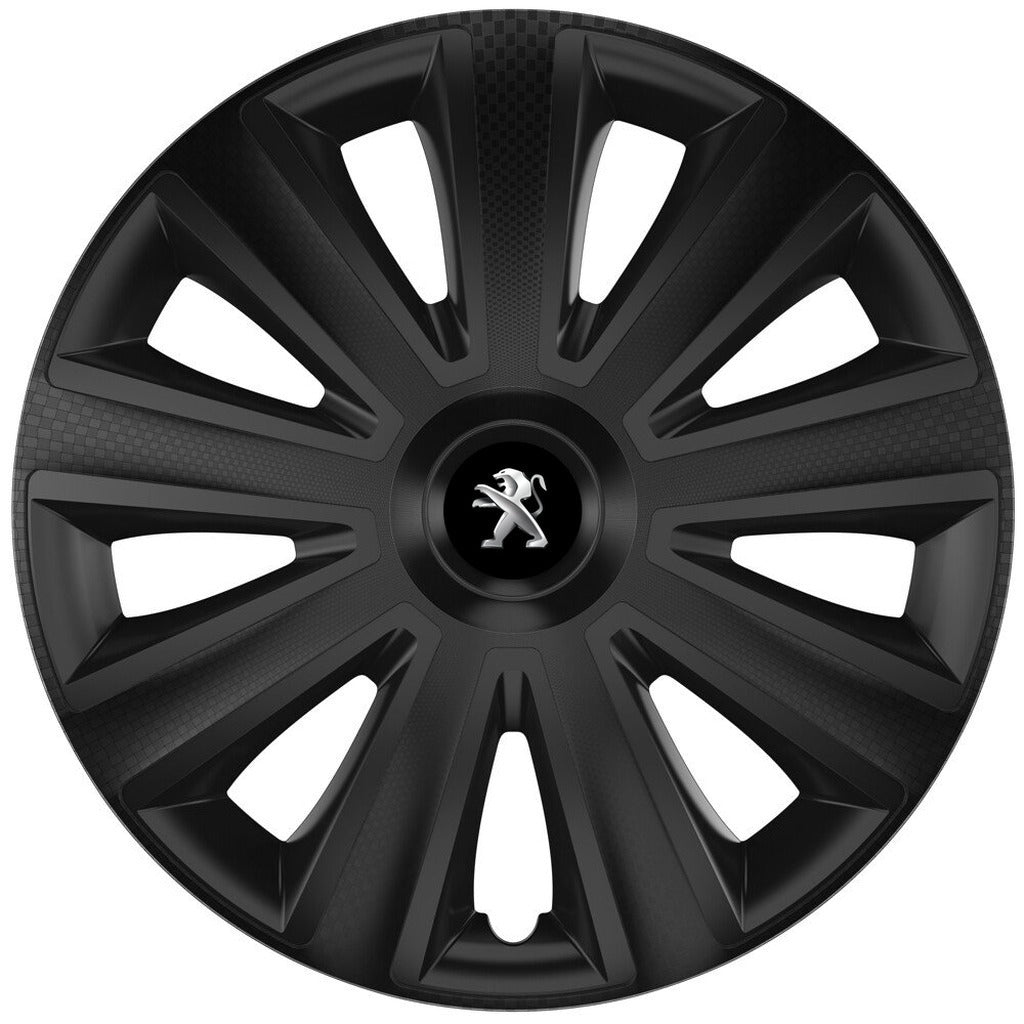 Set 4 capace roti 14 inchi (R14) compatibile PEUGEOT, Model Aviator Negru
