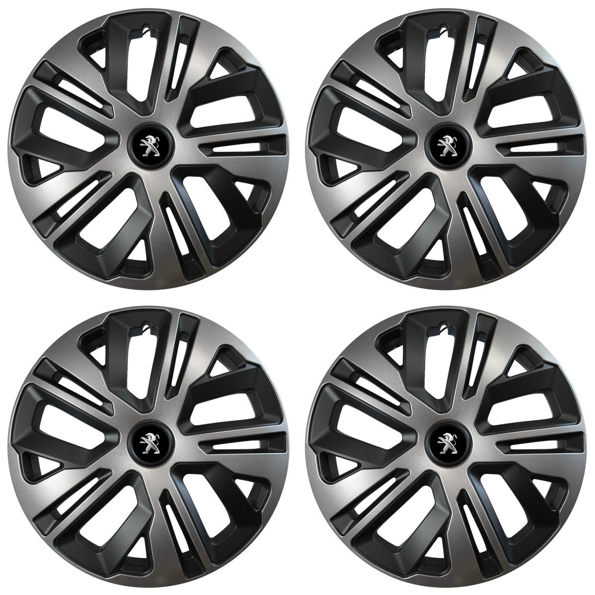 Set 4 capace roti 15 inchi (R15) compatibile PEUGEOT, Model Raven Grafit