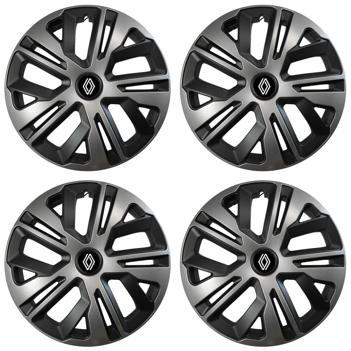 Set 4 capace roti 15 inchi (R15) compatibile RENAULT, Model Raven Grafit