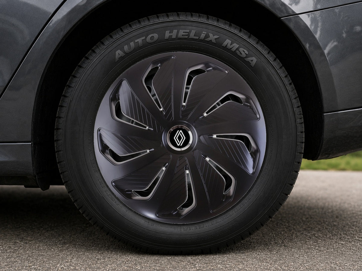 Set 4 capace roti 15 inchi (R15) compatibile RENAULT, Model Wind Negru