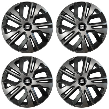 Set 4 capace roti 14 inchi (R14) compatibile SEAT, Model Raven Grafit