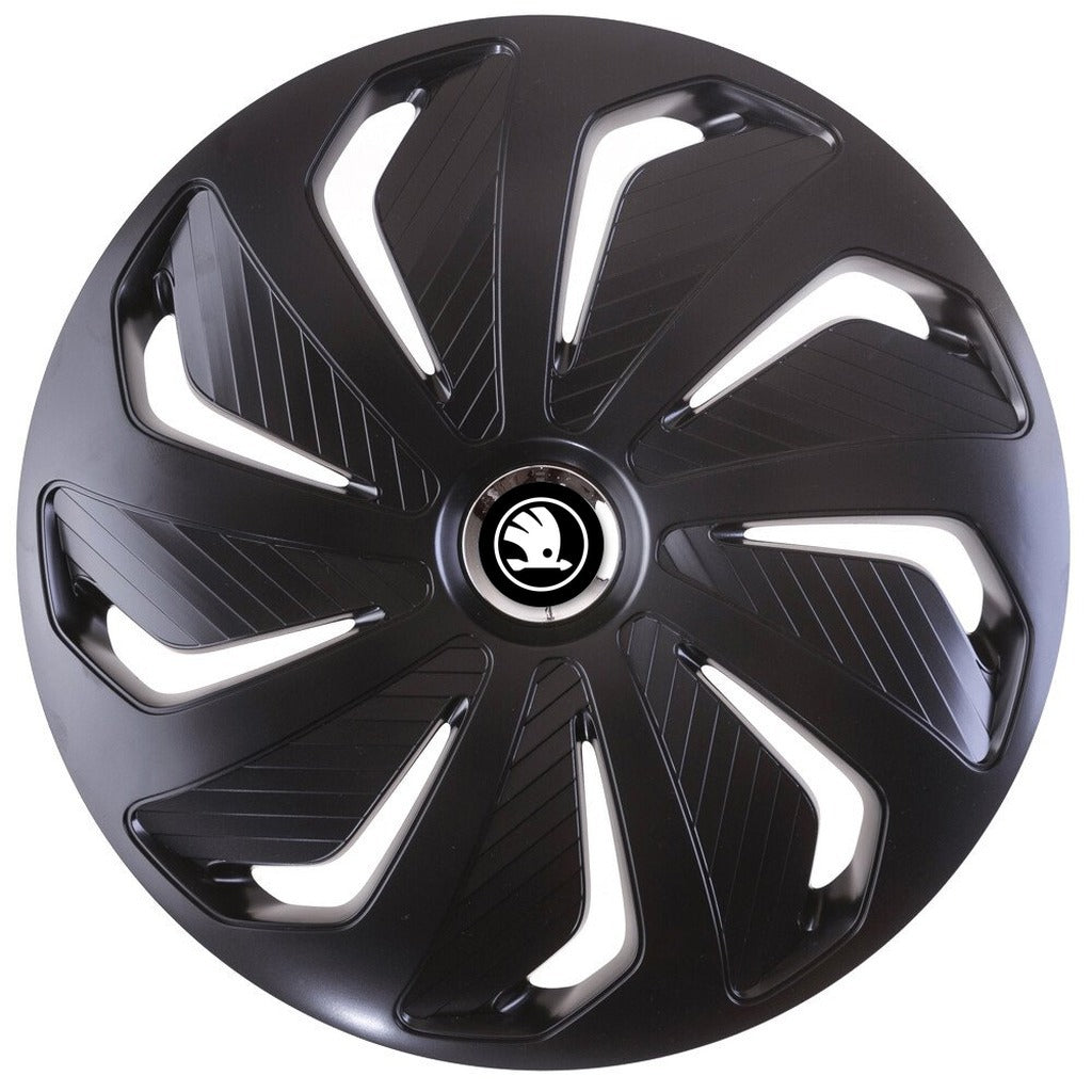 Set 4 capace roti 14 inchi (R14) compatibile SKODA, Model Wind Negru