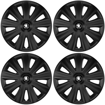 Set 4 capace roti 15 inchi (R15) compatibile SKODA, Model Aviator Negru
