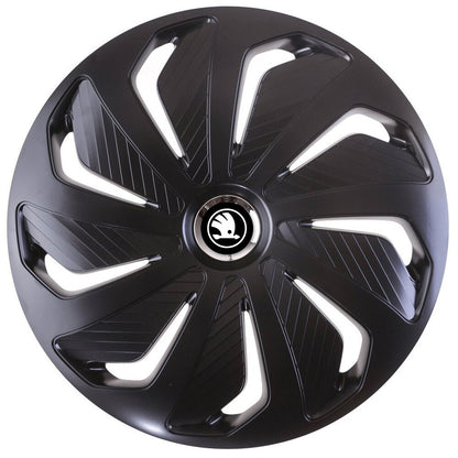 Set 4 capace roti 16 inchi (R16) compatibile SKODA, Model Wind Negru