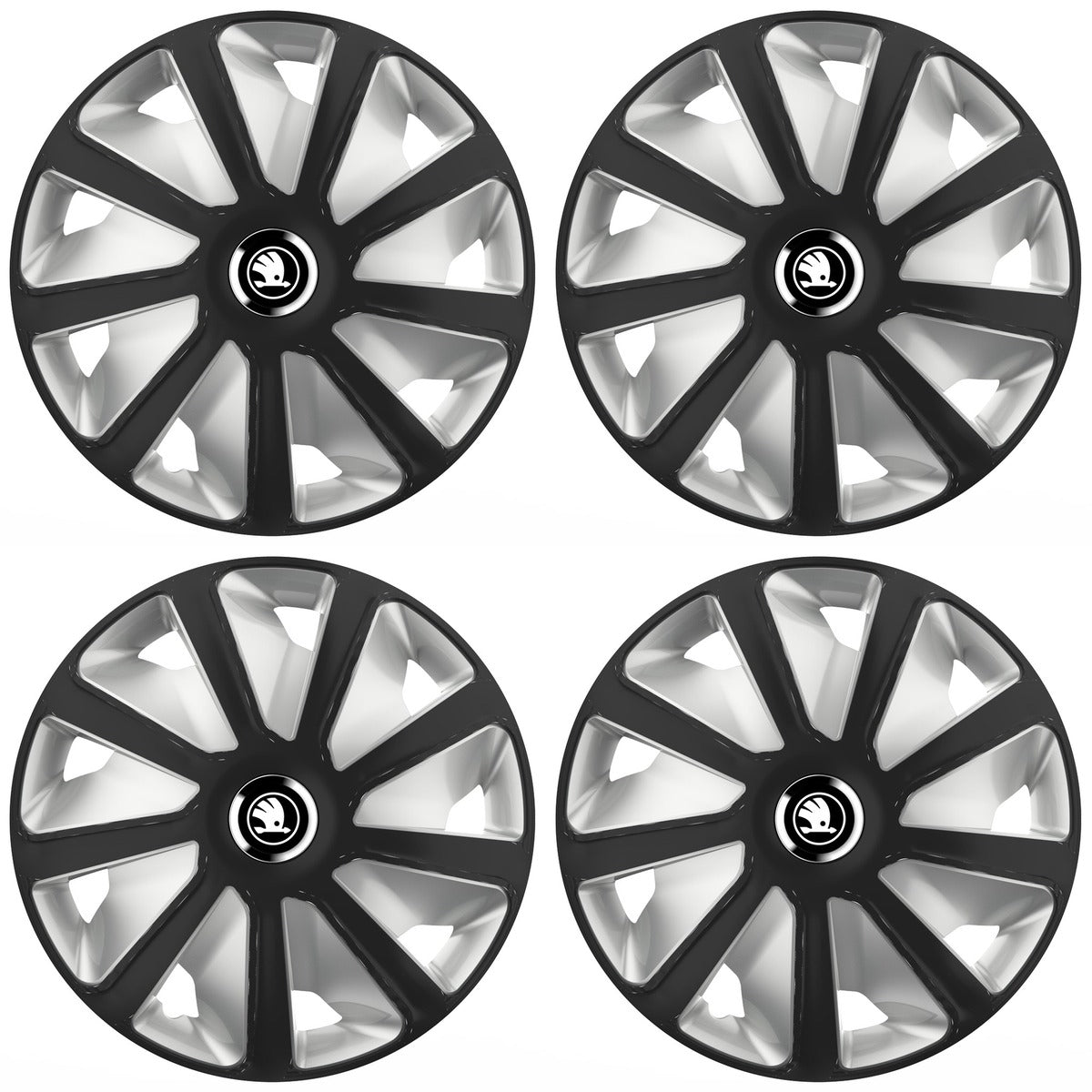Set 4 capace roti 16 inchi (R16) compatibile SKODA, Model Van Negru-Gri